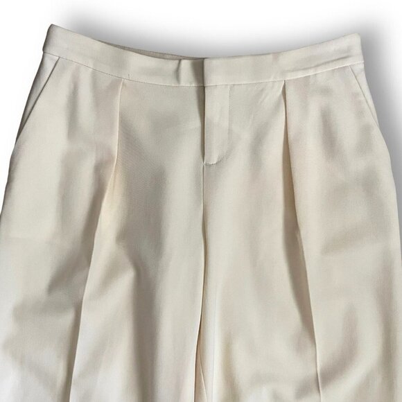 Club Monaco Womens Wool Culotte Pant Sz 00 Cream Minimalist Cropped Trouser - Picture 5 of 8